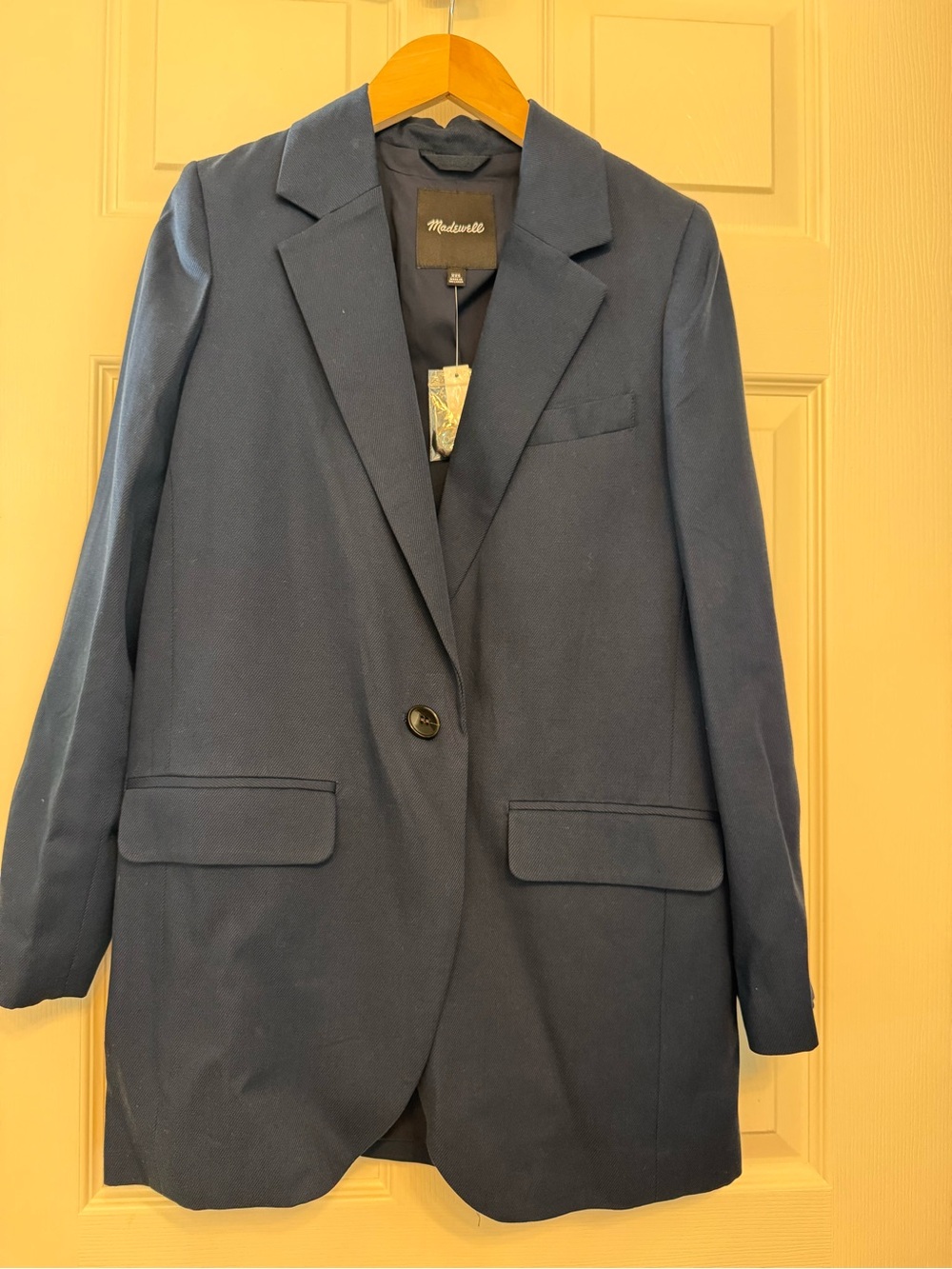 New - Madewell women’s navy  Single-Button Blazer - Picture 6 of 6